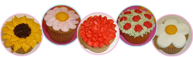 cupcakes de flores