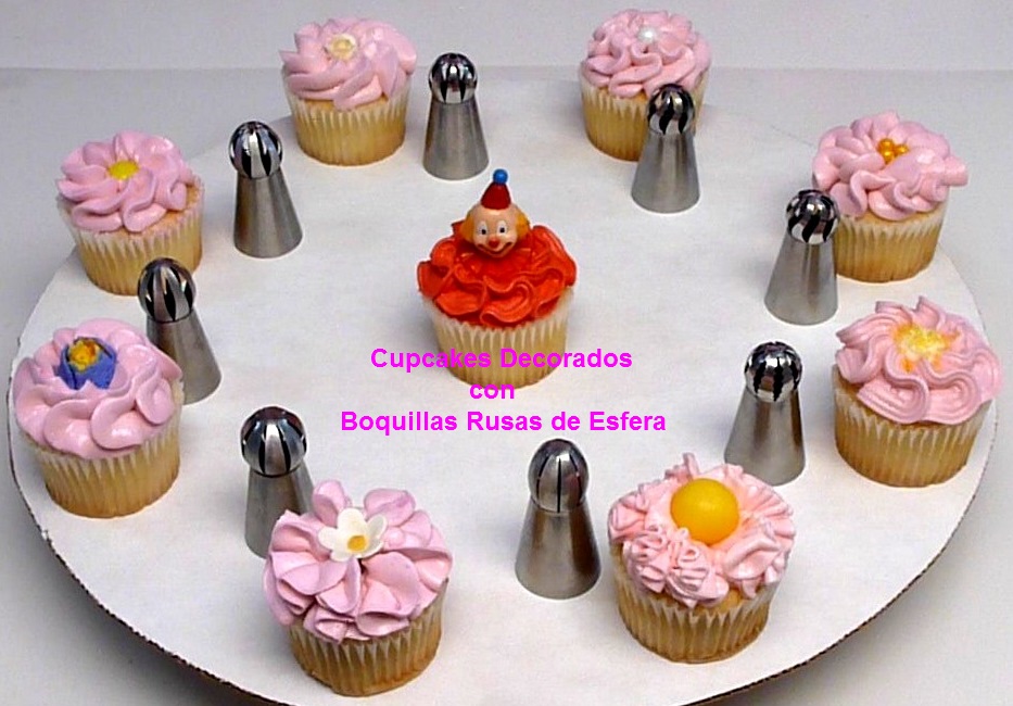 Cómo Decorar Cupcakes Utilizando Boquillas Rusas de Esfera por Rosa Quintero